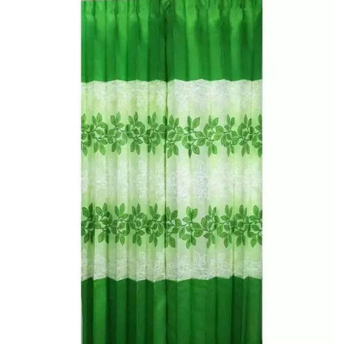 Synthetic Satin Curtain- Red,Maroon,Golden and White From Suba International