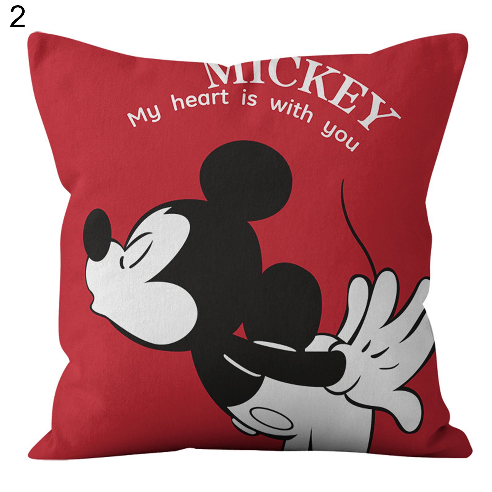 Pillow Sham Cartoon Print Wrinkle-resistant Anti-scratch Stretchy Fine Knitted Mouse Pillowcase for Sofa
