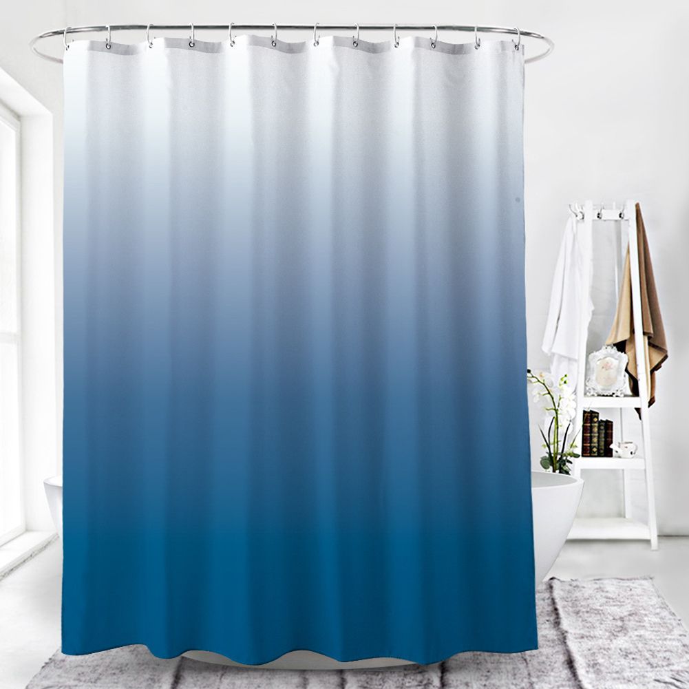GC Shower  Curtain 3D Digital Printing Solid Color Gradient Waterproof Shower Curtain 180*180 (coating + 30g Embedding) color:Coffee