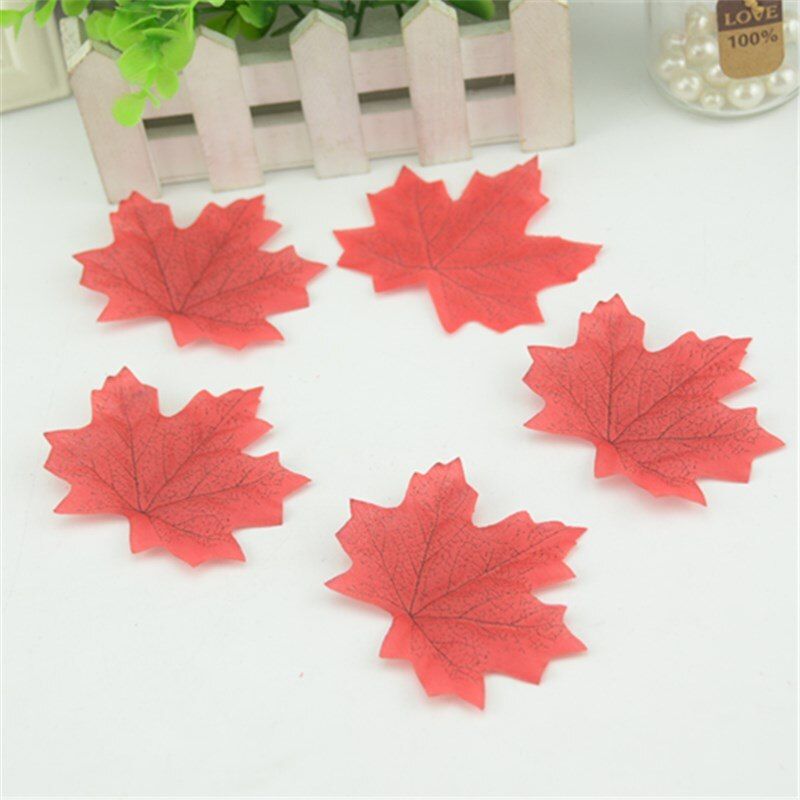 20pcs Artificial Silk Maple Leaves Multicolor Fake Flower Leaf For Wedding Party Decoration Background Scrapbooking Craft Cheap