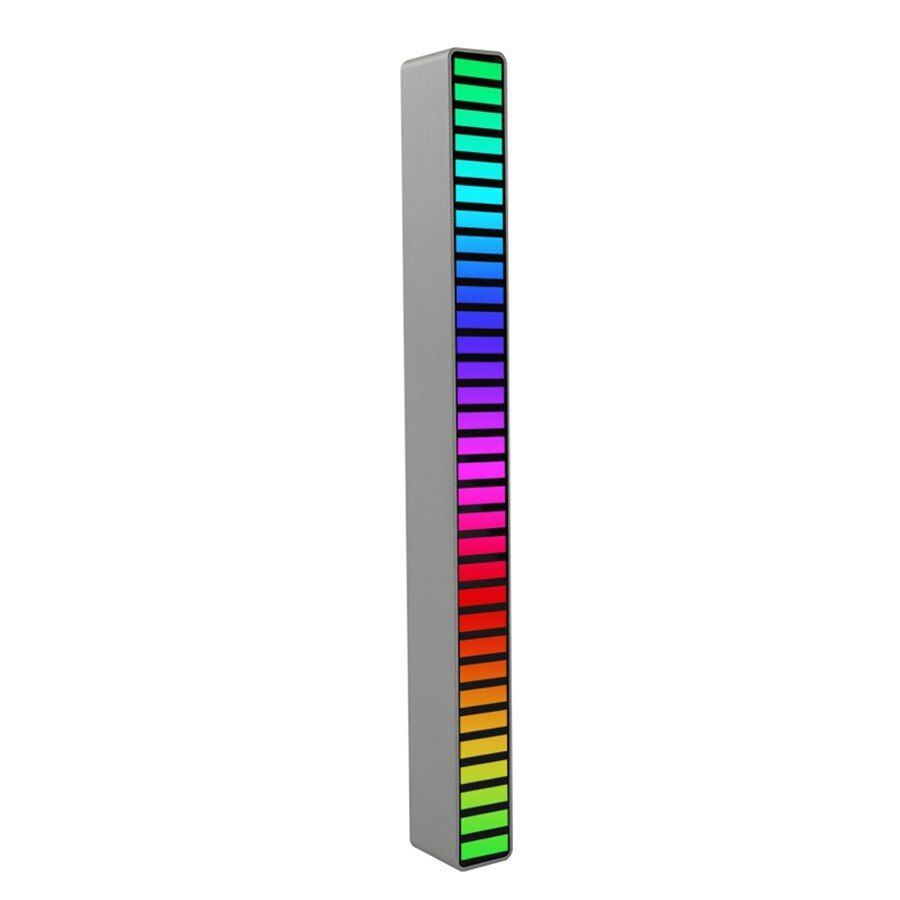 New RGB Music Rhythm Ambient Light 32 LED Sound Control Light Car Games Voice-Activated Fancy Lighting Home Decoration Lamp