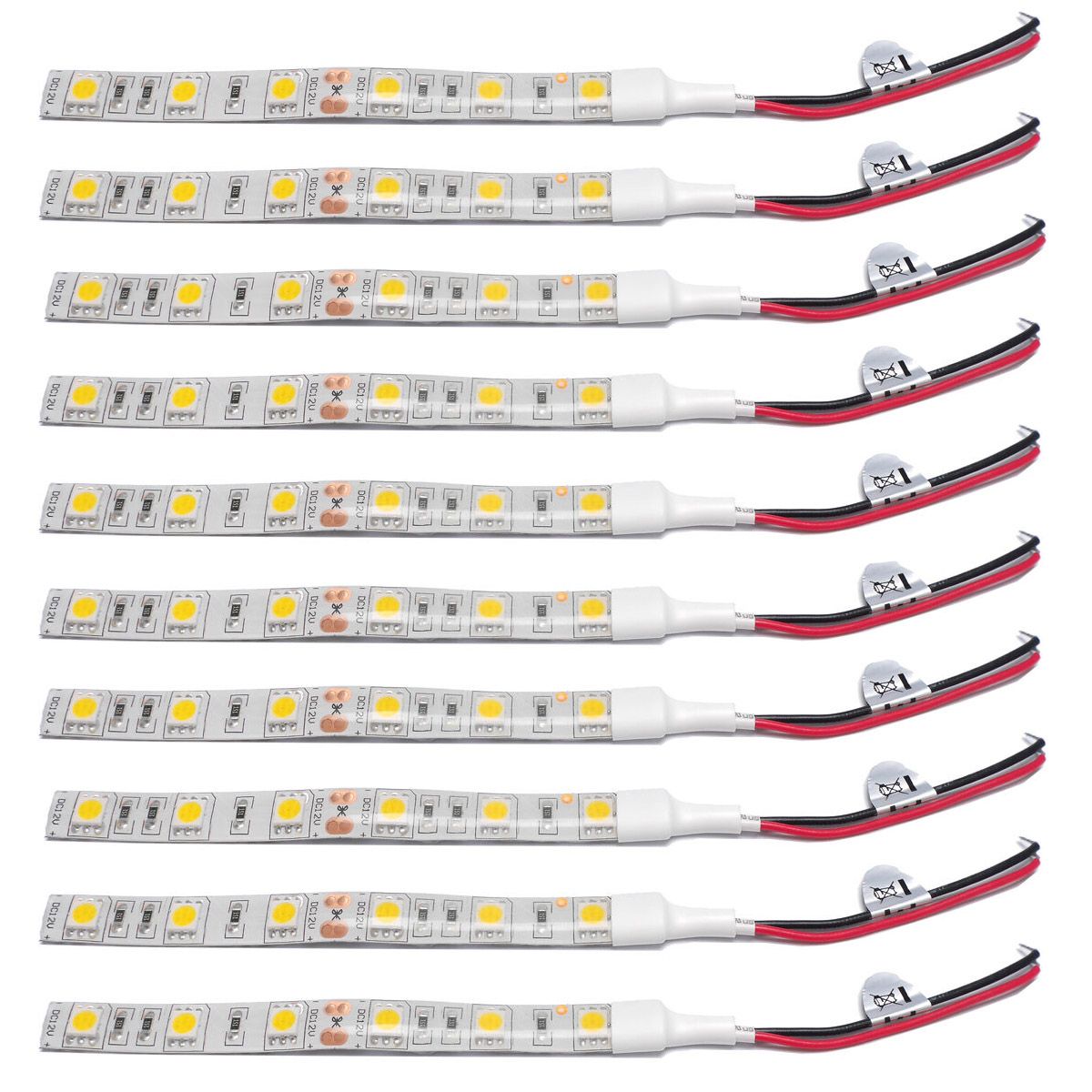 10Pcs 10Cm Waterproof Blue 5050 Led Strip Lights Dc 12V Caravan Boat Car