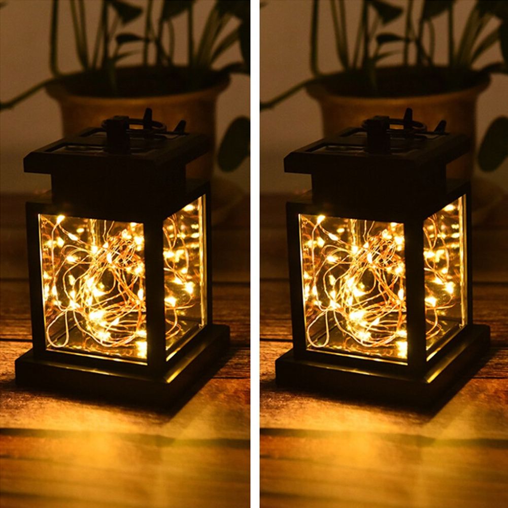 Yfashion Waterproof Solar Lantern Light Outdoor Fairy String Light Hanging Lamp ligent Light Control Night Light Package:1