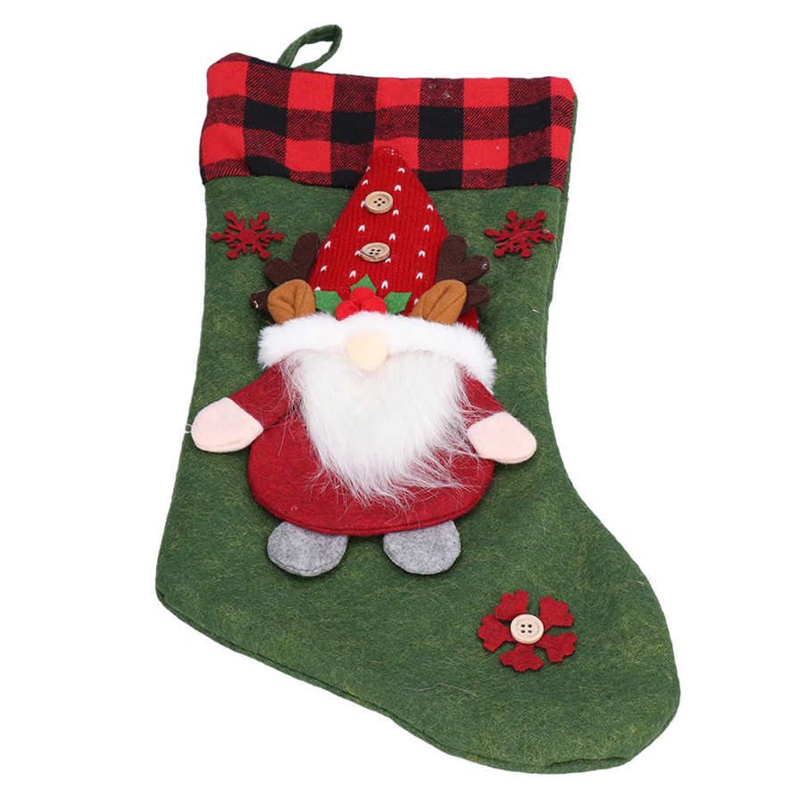 Bulk Christmas Stockings Plaid Stocking Decoration for Homes Restaurants