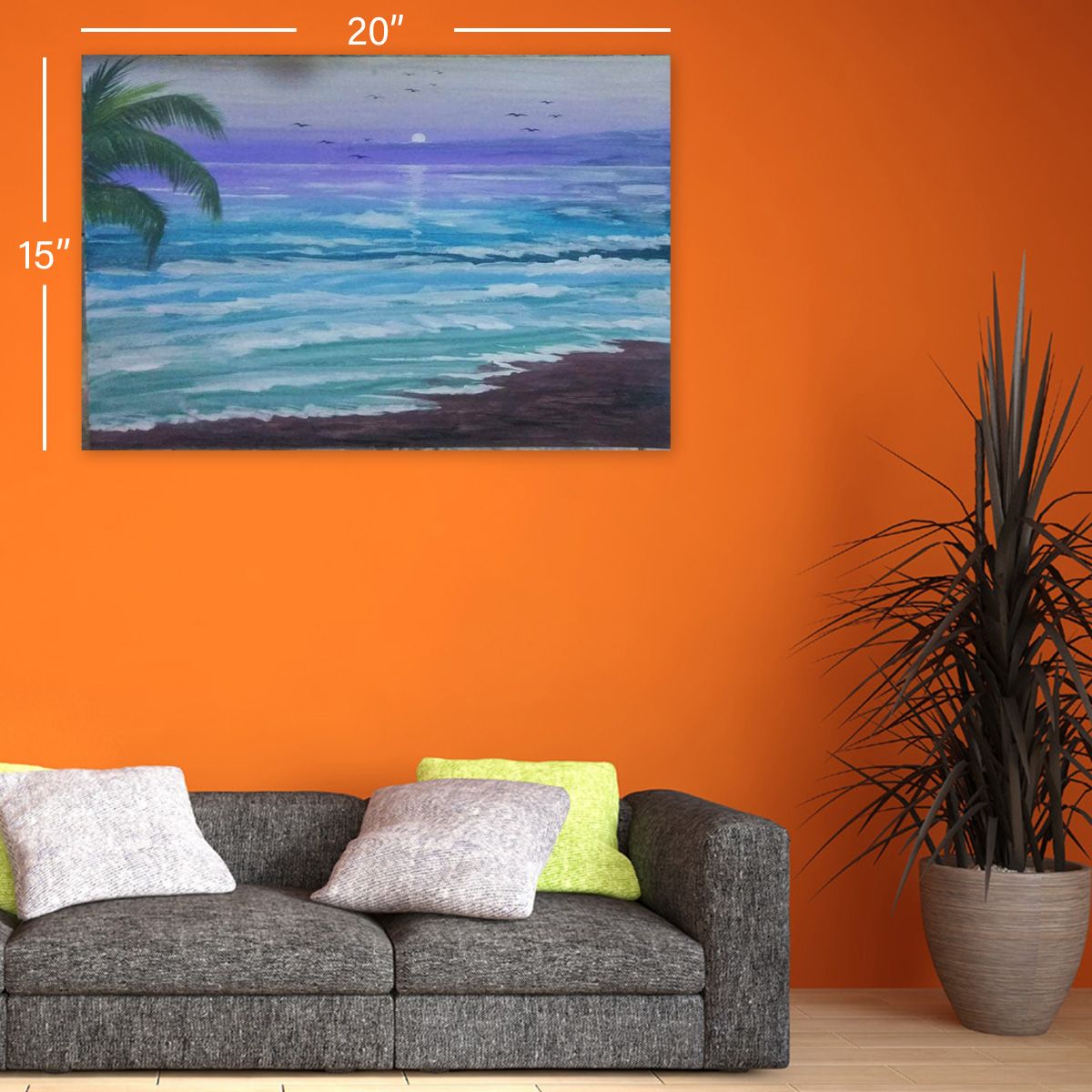 Hand Painted Wall Canvas With Frame