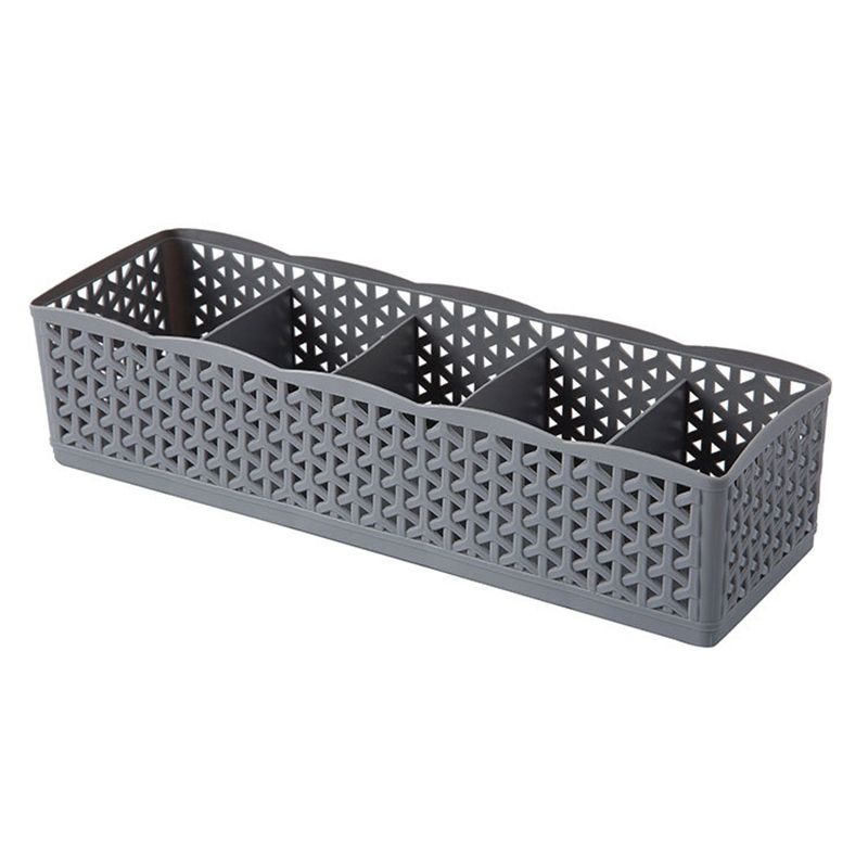 Socks Storage Boxes Solid Color Plastic 5 Cells Underwear Socks Drawer Storage Box Container Home Drawer Shape Organization Safe Portable