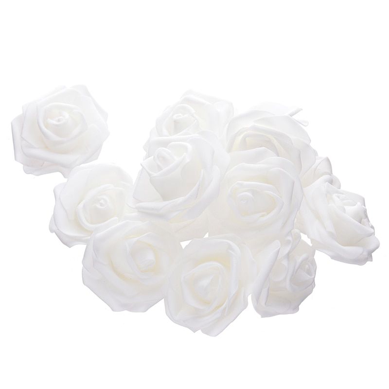 50Pcs 7cm PE Foam Rose Artificial Flower Heads For DIY Wreaths Wedding Event Decoration Home Garden Decorative Supplies Colorful