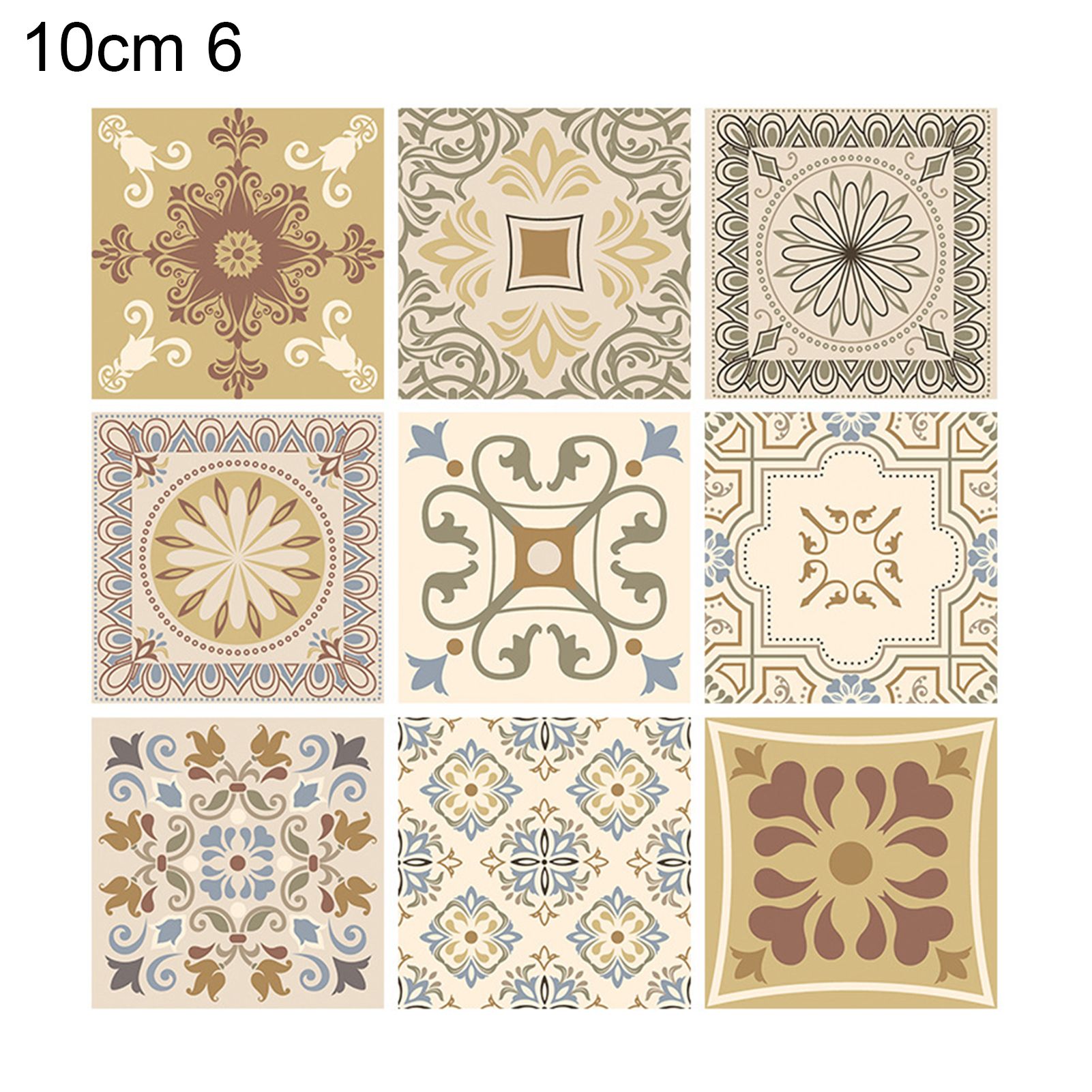 10Pcs Wall Stickers Self-adhesive Non-slip Moistureproof Tile Stickers DIY  Decorative PVC Wall Decals for Home