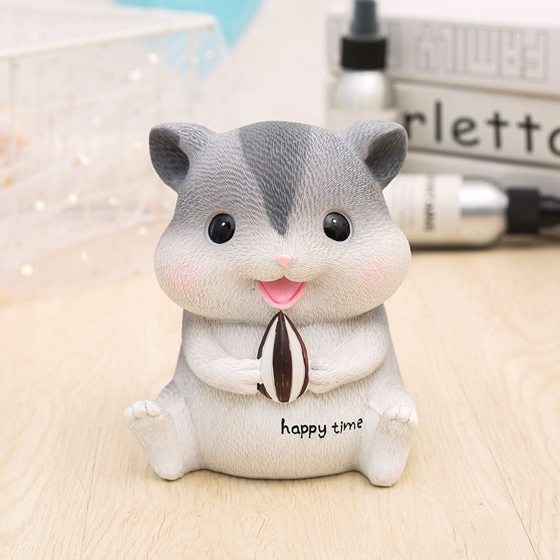 Resin Hamster Piggy Bank Home Decorations Children's Room Cute Furnishings