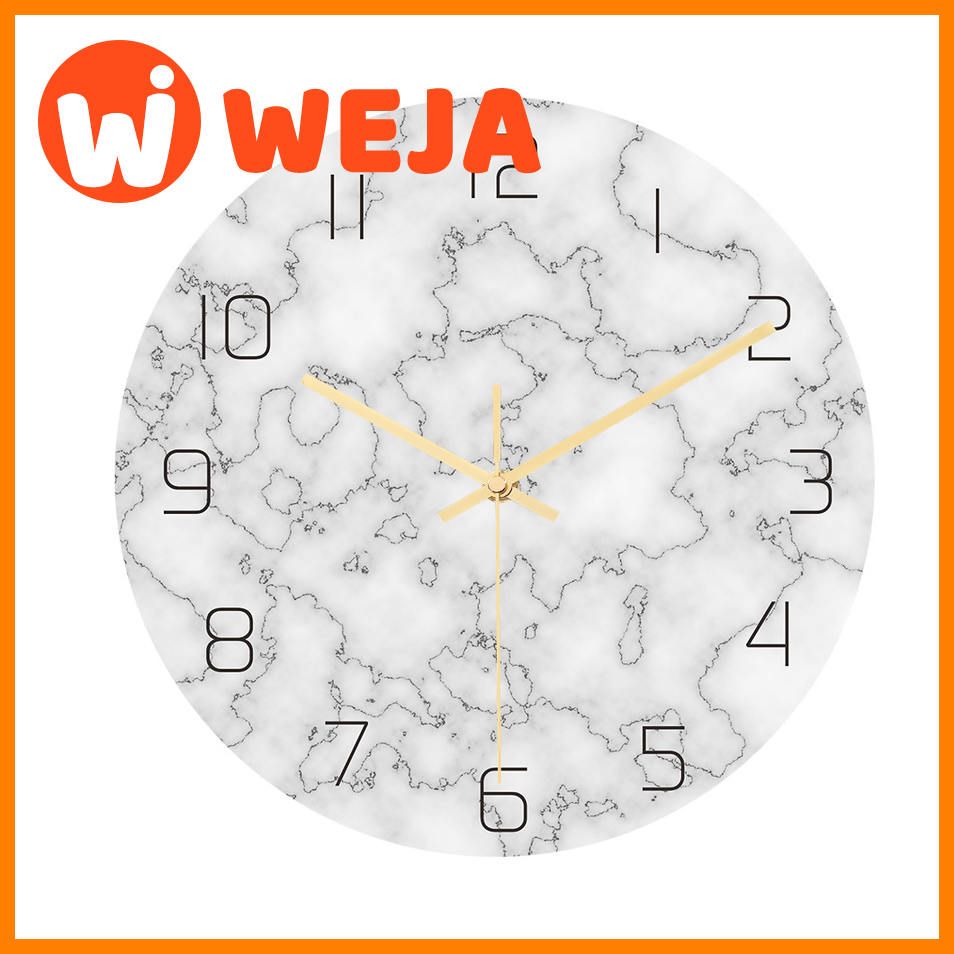 Creative 3D Marble Wall Clock Modern Design Living Room Decoration Mirror  Unique Watch Wall Clocks Home Decor Silent Movement