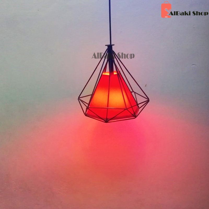 Cage Pandent Light Shade Rad ,Hanging light single lamp.With Free bulb
