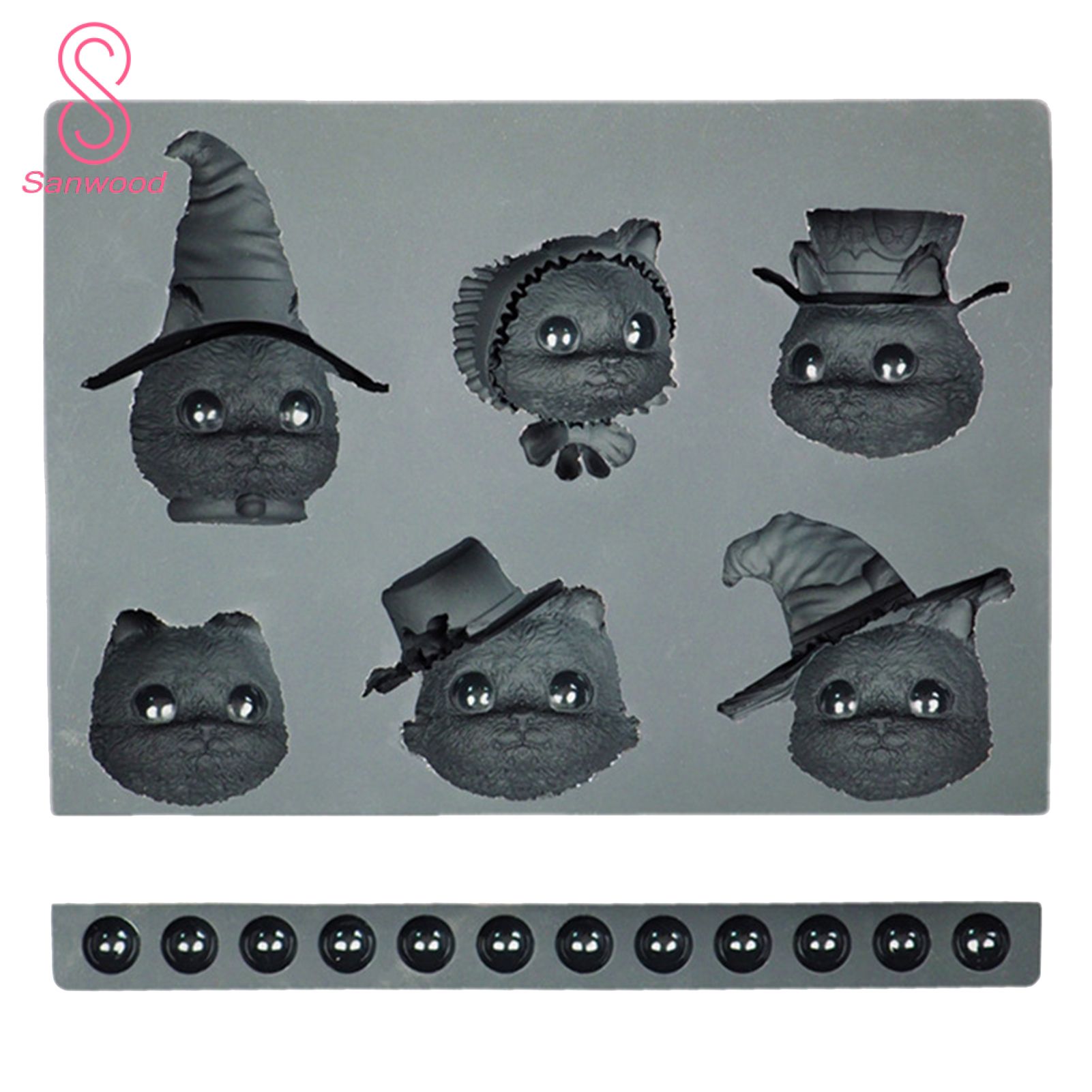 1 Set Cats Shape Resin Mold Flexible Silicone Easy Release Epoxy Mold Art Craft Tool