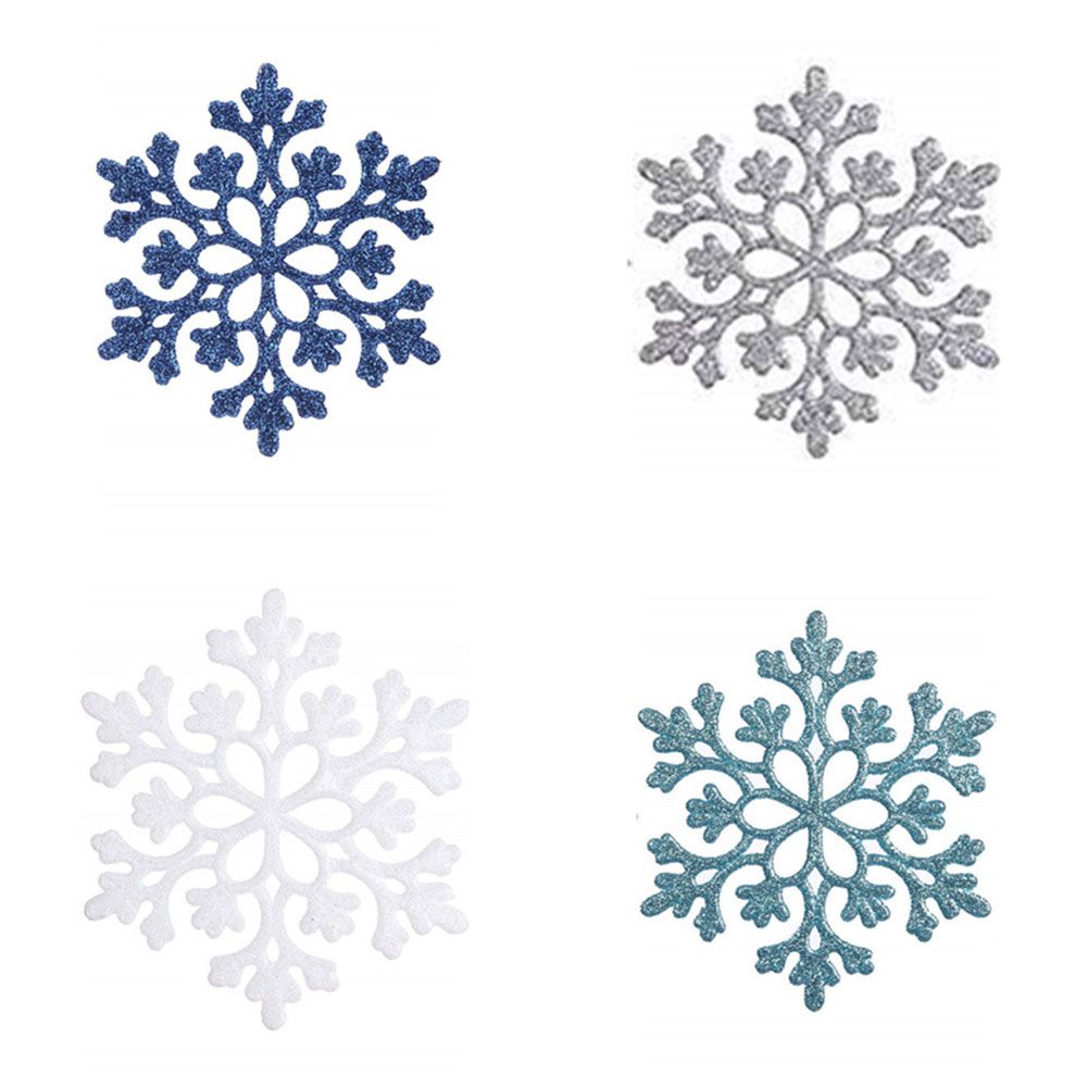 Yfashion 24Pcs 4 Inches ttering Snowflower Shape Decoration for Christmas ree