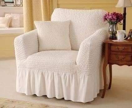 Turkey 1Seat Elastic Cream Color Sofa Cover  Easybazar Bd