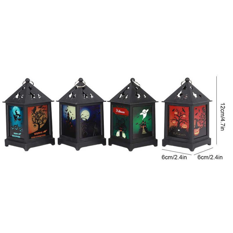 Hollow LED Light 4Pcs/Set Halloween Vintage Night for Home Bar Decorative Props Ornaments