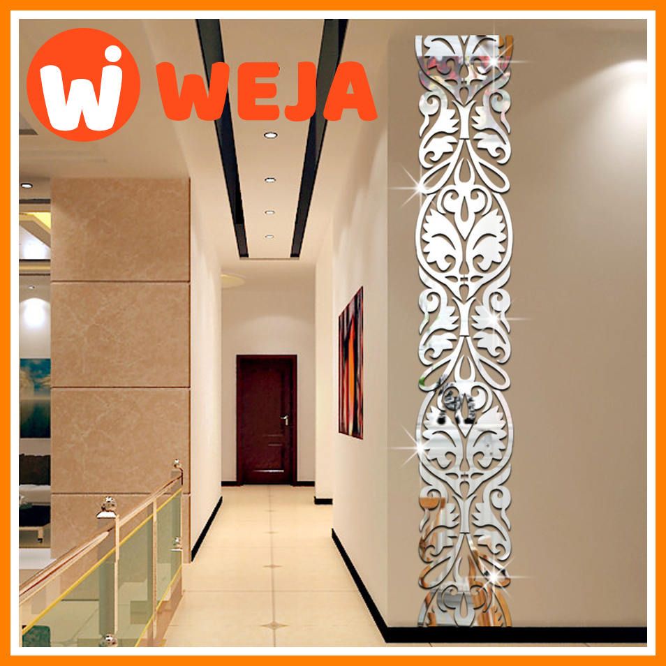 Vintage Luxury Waist Line Mirror Sticker 3d Acrylic Wall Stickers Living Room Bedroom Decoration Home Stickers On The Wall