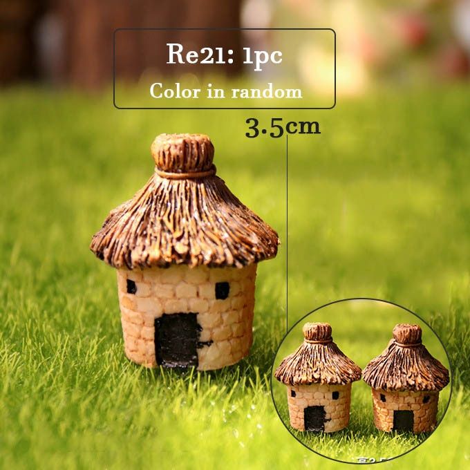 Micro fairy garden figurines Vintage wood board house miniatures/terrarium doll house decor/succulents DIY ornaments accessories