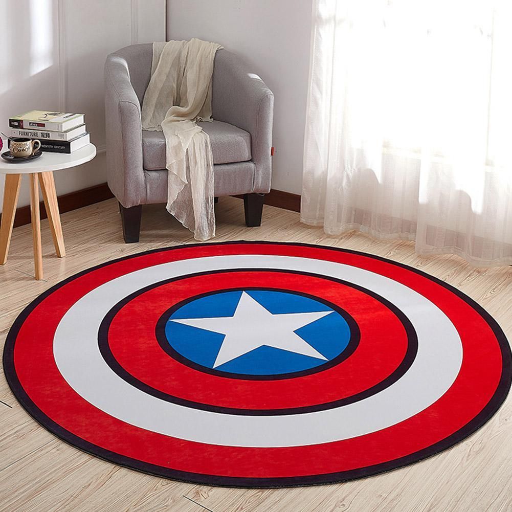 OIMG Non Slip Cartoon Printing Round Crawling Carpet For Computer Chair Kids Room