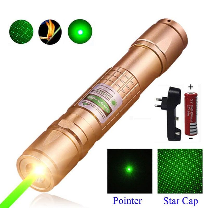 High Power Green Laser Pointer Adjustable Focus Burning laser Pointer 303 532nm Continuous Line 500 to1000 meters Laser range