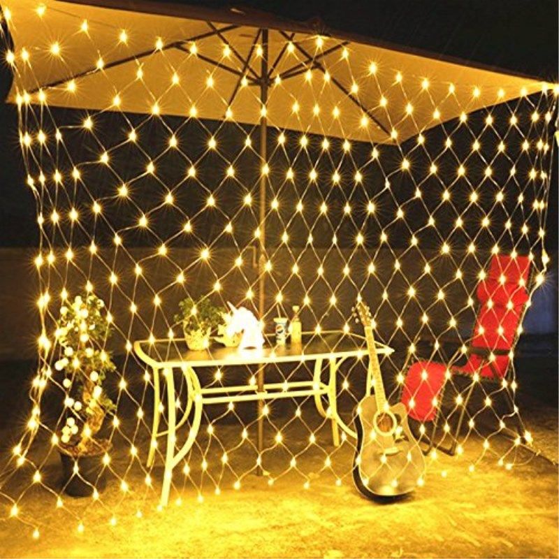 F5 96/190/672 leds 8 Modes for Flashing  LED Net Lights Indoor String Lights Party Christmas Xmas Wedding Home Garden Decoration--Blue--672LEDS