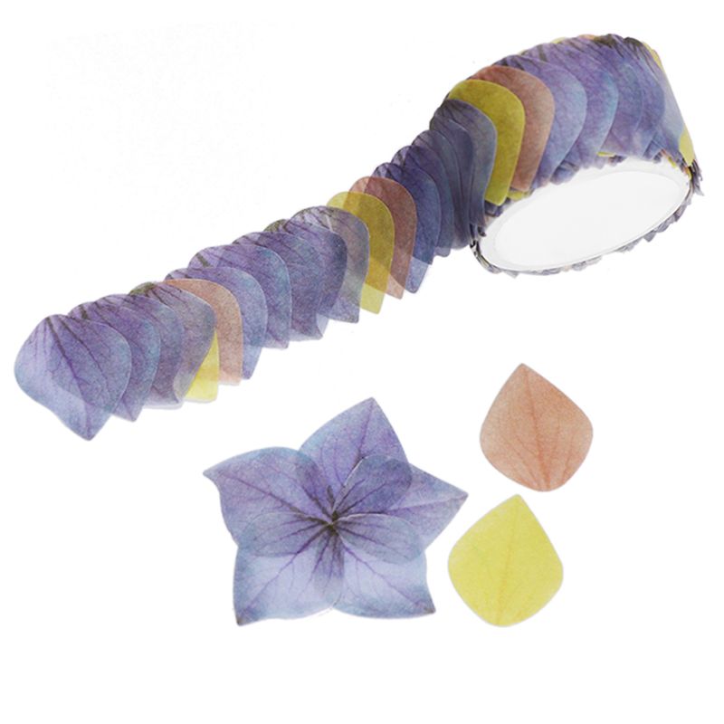 200PCS/Roll Masking Scrapbook Sticker Sticky Paper Flower Petals Tape Washi Tape Balloon flower