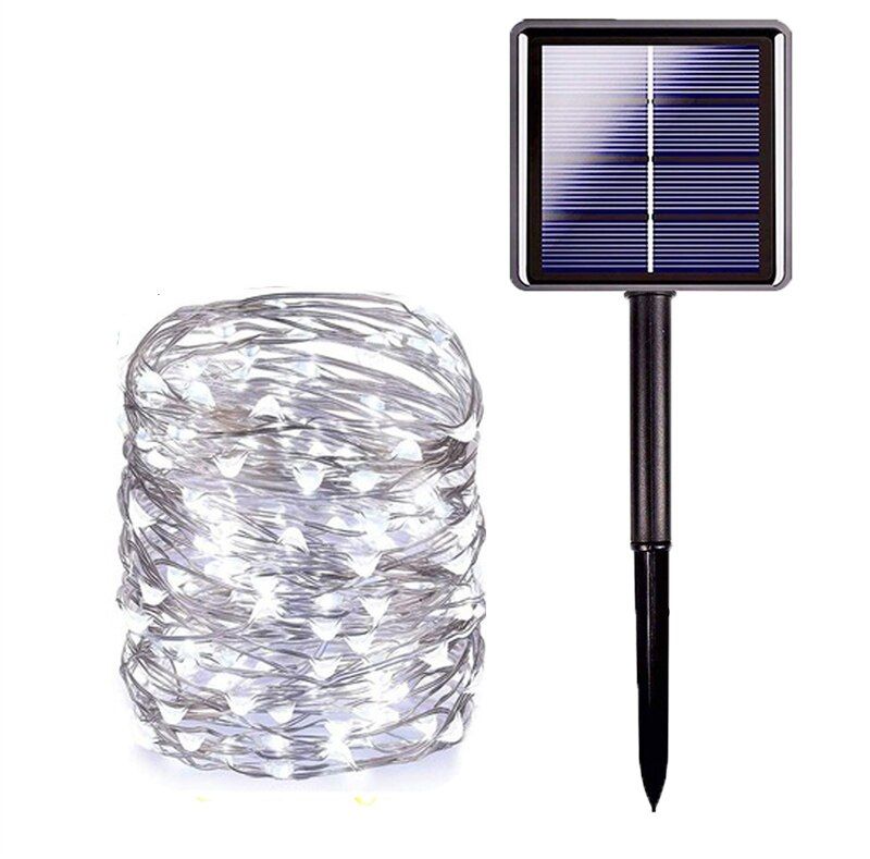 Solar Light Outdoor Lamp 50/100/200/300 LED String Lights For Holiday Christmas Party Waterproof Fairy Lights Garden Garland--pink-1pack--5M-50LED