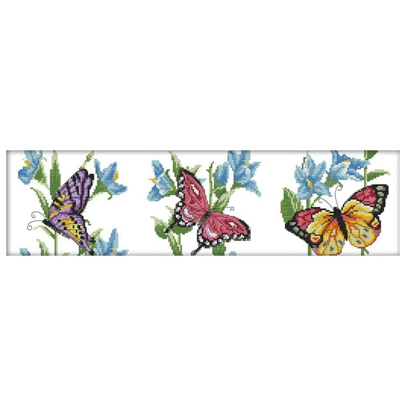 DIY Cross Stitch Counted Kits Stamped Kit ,11CT Fabric Embroidery Crafts Needlepoint Kit (Butterfly)