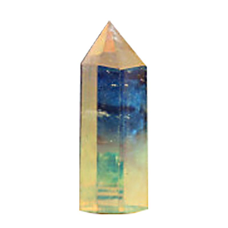 Delicate product Yellow Smelting Stone Single-Pointed Hexagonal Prism Decoration / Crystal Single-Point Double-Pointed Column Crystal Decoration Degaussing Energy Spar 5-6Cm