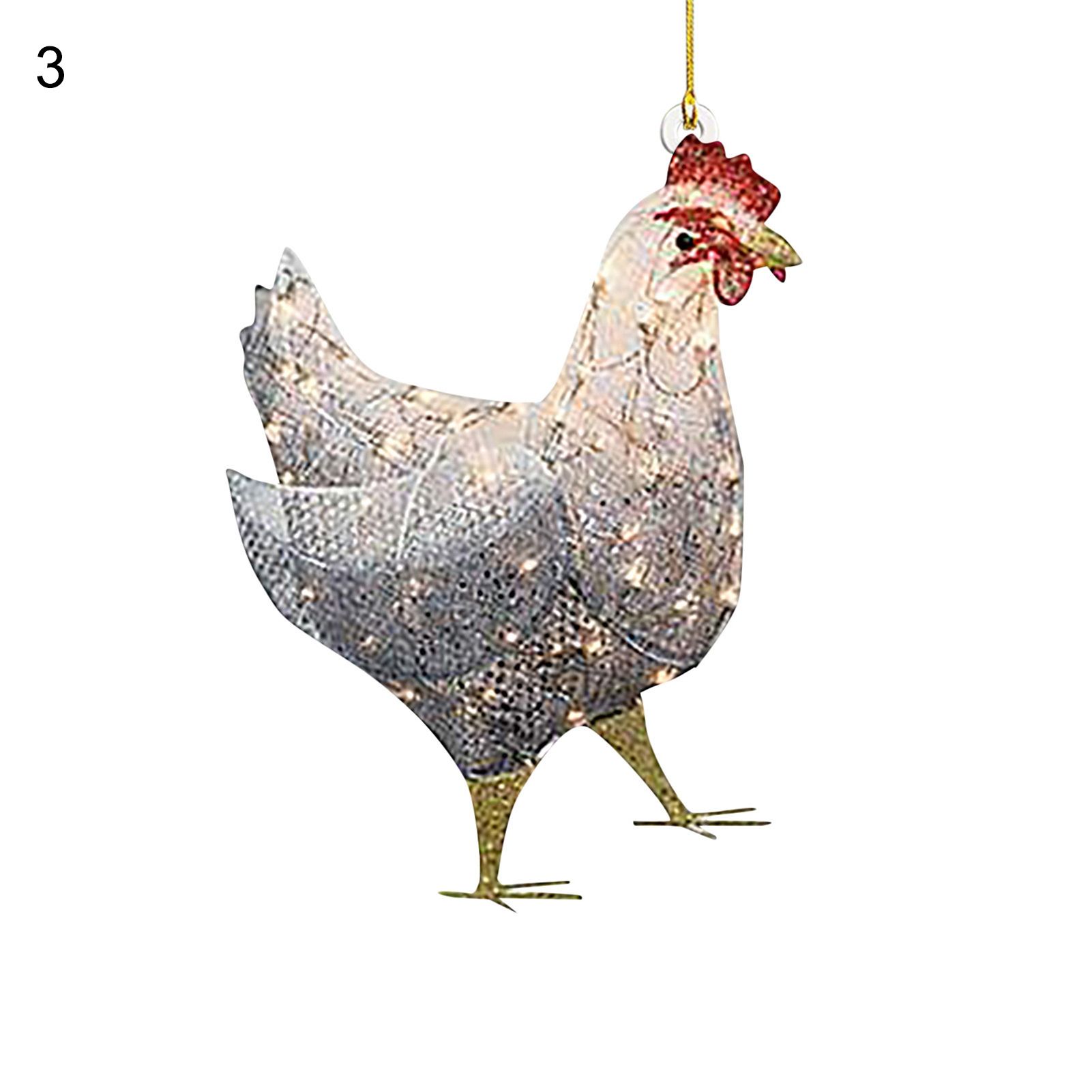 Christmas Decoration Impressive Wooden Chicken Christmas Pendant