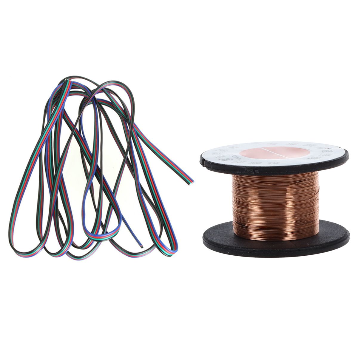 1Pcs 15M 0.1MM Copper Soldering Solder Enamelled Reel Wire Roll Connecting & 1Pcs 4 Pins Cable Connector Extension Wire Splitter for RGB / RGB 3528 5050 LED Strip Light 3M