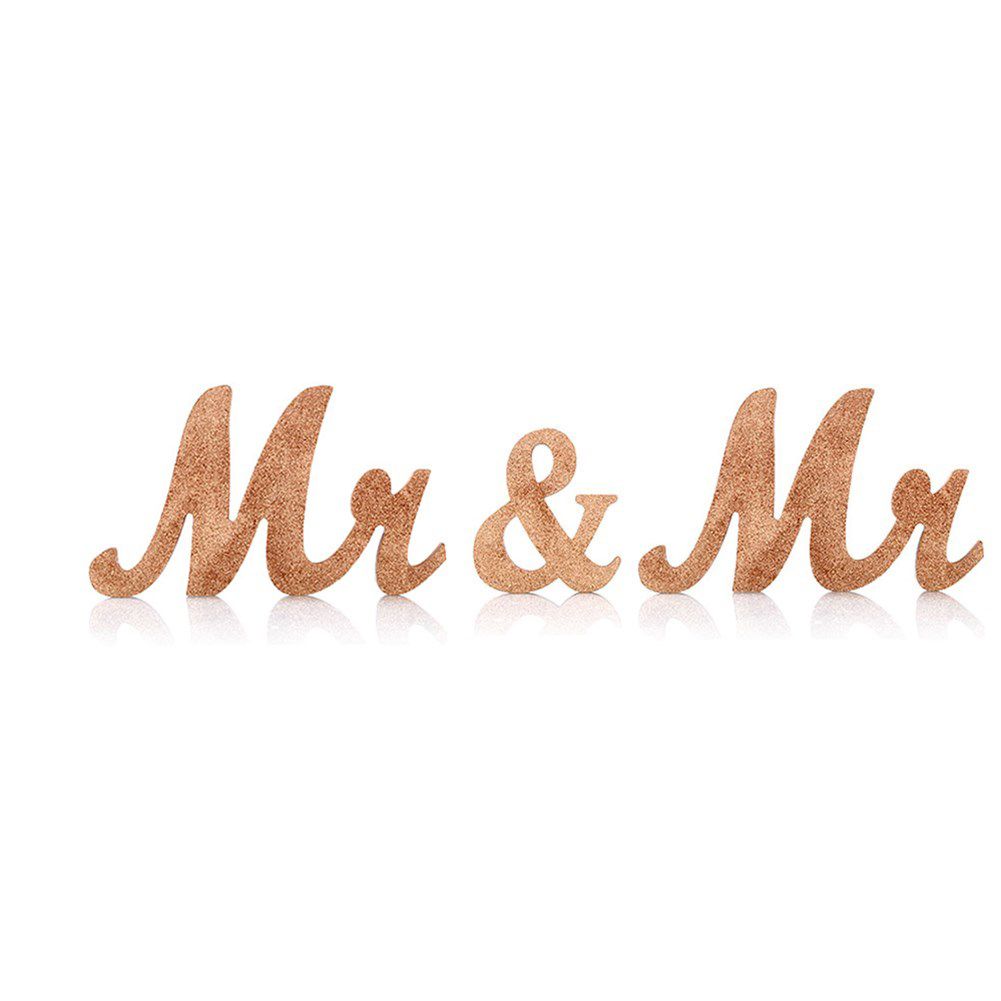 Yfashion Wooden tter MR&MR/ MRS&MRS Frame Wedding Prop Decoration for osexual(Box Packing)