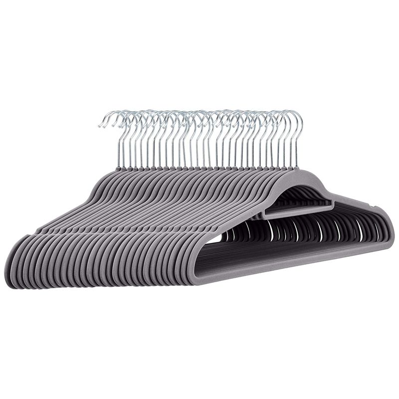 Non-Slip Velvet Suit Hangers with Tie Hanger, 42cm Hanger, 360 Degree Rotatory Hook, Heavy Duty Suit Hangers