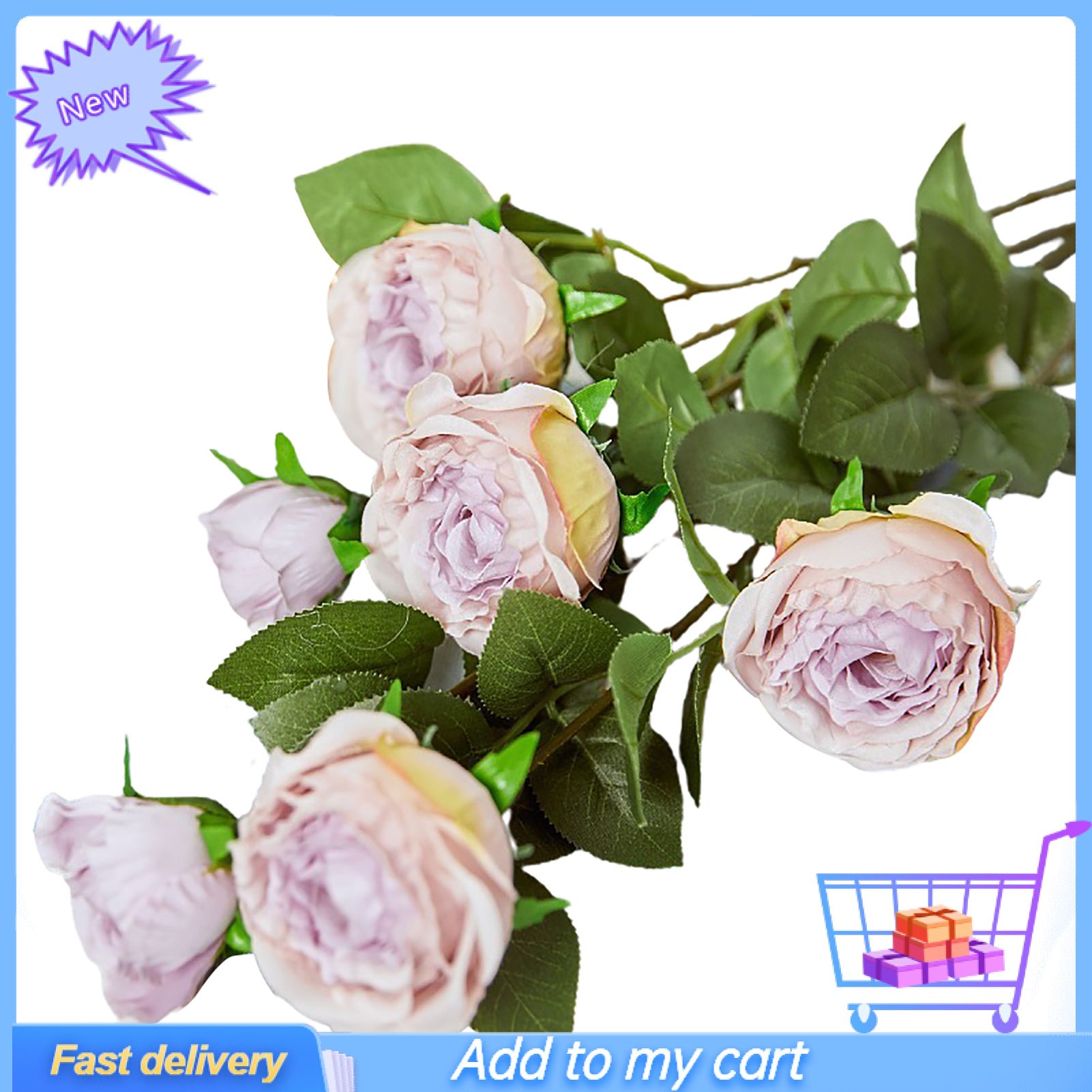 Artificial Flower No Watering Vivid Charming 6 Heads  Rose Flowers for Party