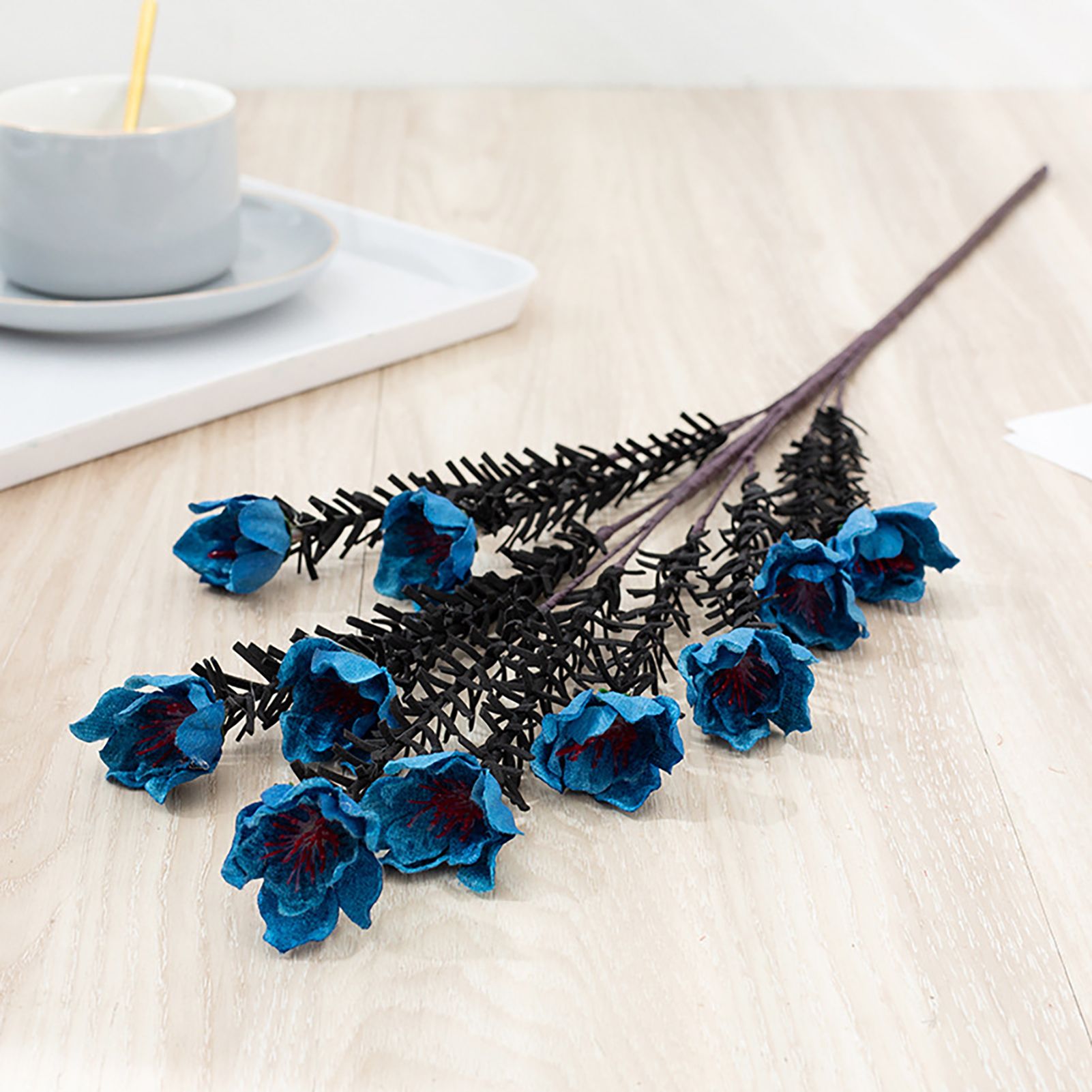 HelloWorld Artificial Cherry Blossom Decorative 10 Heads Cherry Blossom Artificial Flower