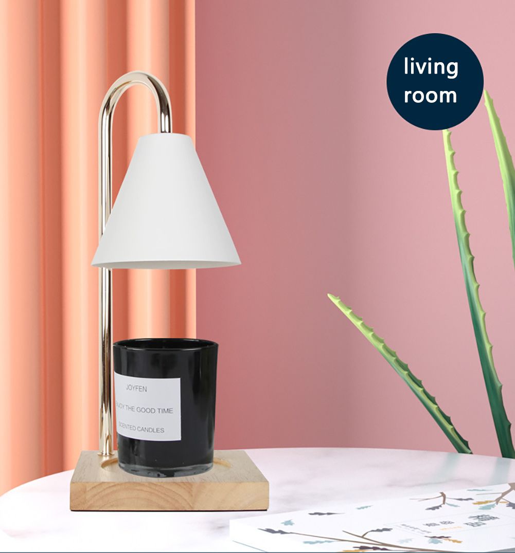Aromatherapy wax melting lamp retro nostalgic log base table lamp plug-in dimming night light with durability