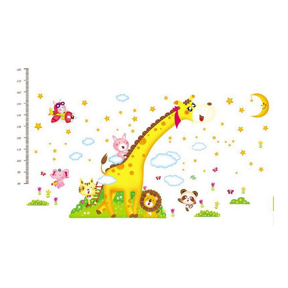 MA Height ruler Wall Sticker Giraffe can remove stickers 60x90 two spell-Colorful
