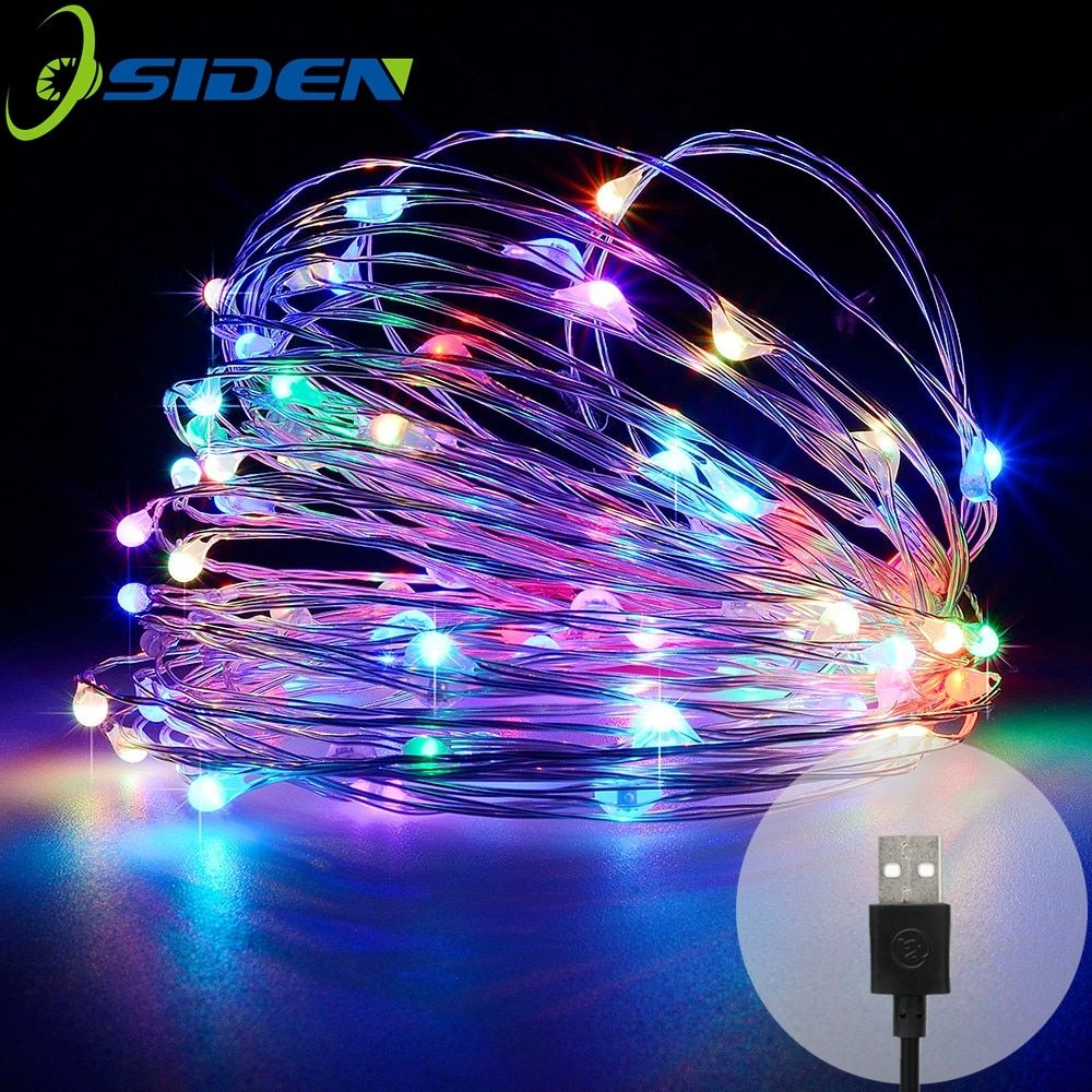 Led String Lights DC5V USB 10M 33FT 5M 50LEDS Outdoor waterproof Christmas Festival Wedding Party Garland Decoration Fairy led--Blue--10m 100LED