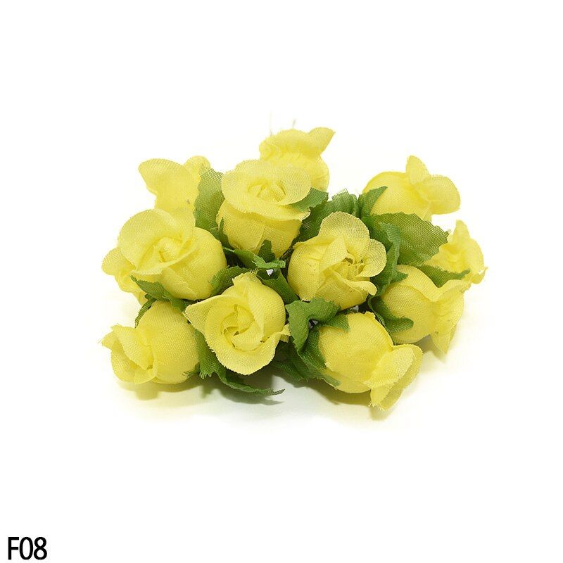 36PC 2CM Mini Silk Flower Fake Artificial Rose Bouquet Bride Flower Wedding Home Garden Decoration DIY Wreath Craft Scrapbooking