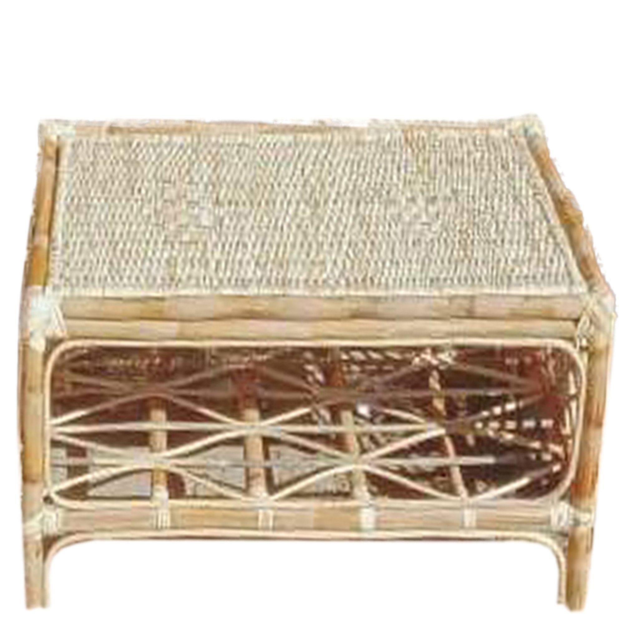 Center Table -Cane made stylish design Center Table with Cane Dala (30 x 20 x 16)  inches (No Need to Fix Glass)