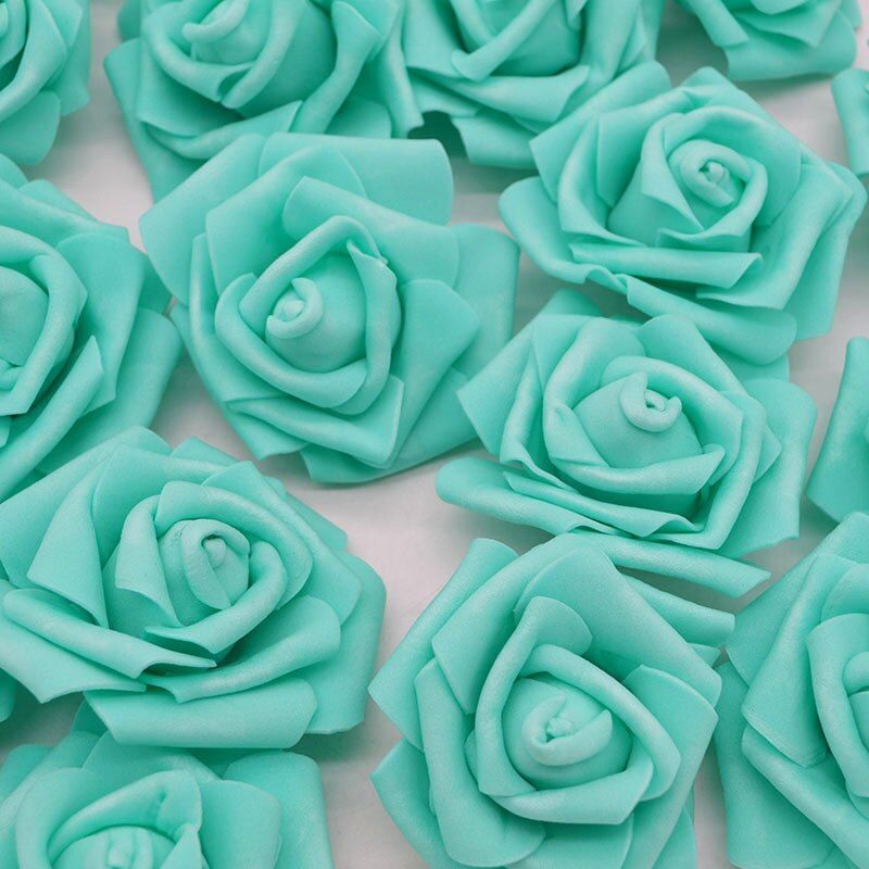 6cm Wedding Roses Foam Artificial Rose Flowers Head Wreath Decorative Flowers DIY Scrapbooking Craft Home Supplies 20/50pcs