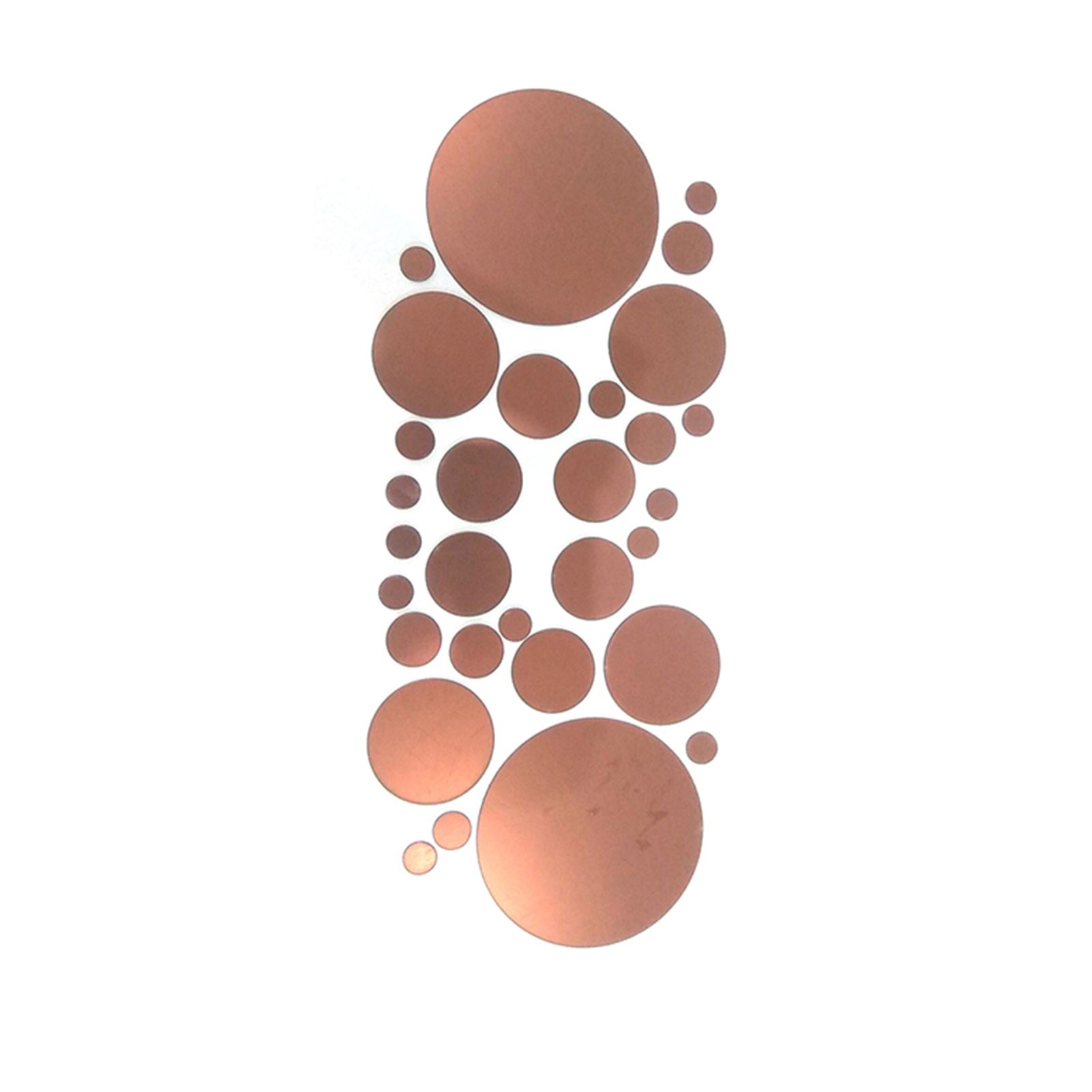30Pcs Wall Sticker 3D Mirror Surface Round Acrylic Mirror Removable Wallpaper for Living Room