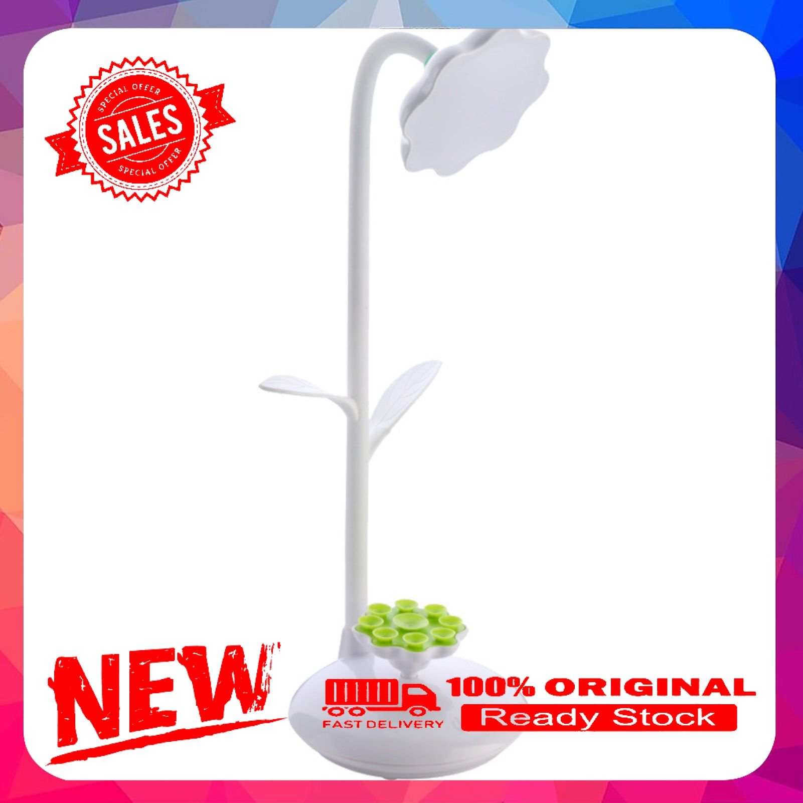 360 Degree Adjustable Sunflower LED Charging Table Lamp Eye Protection Light