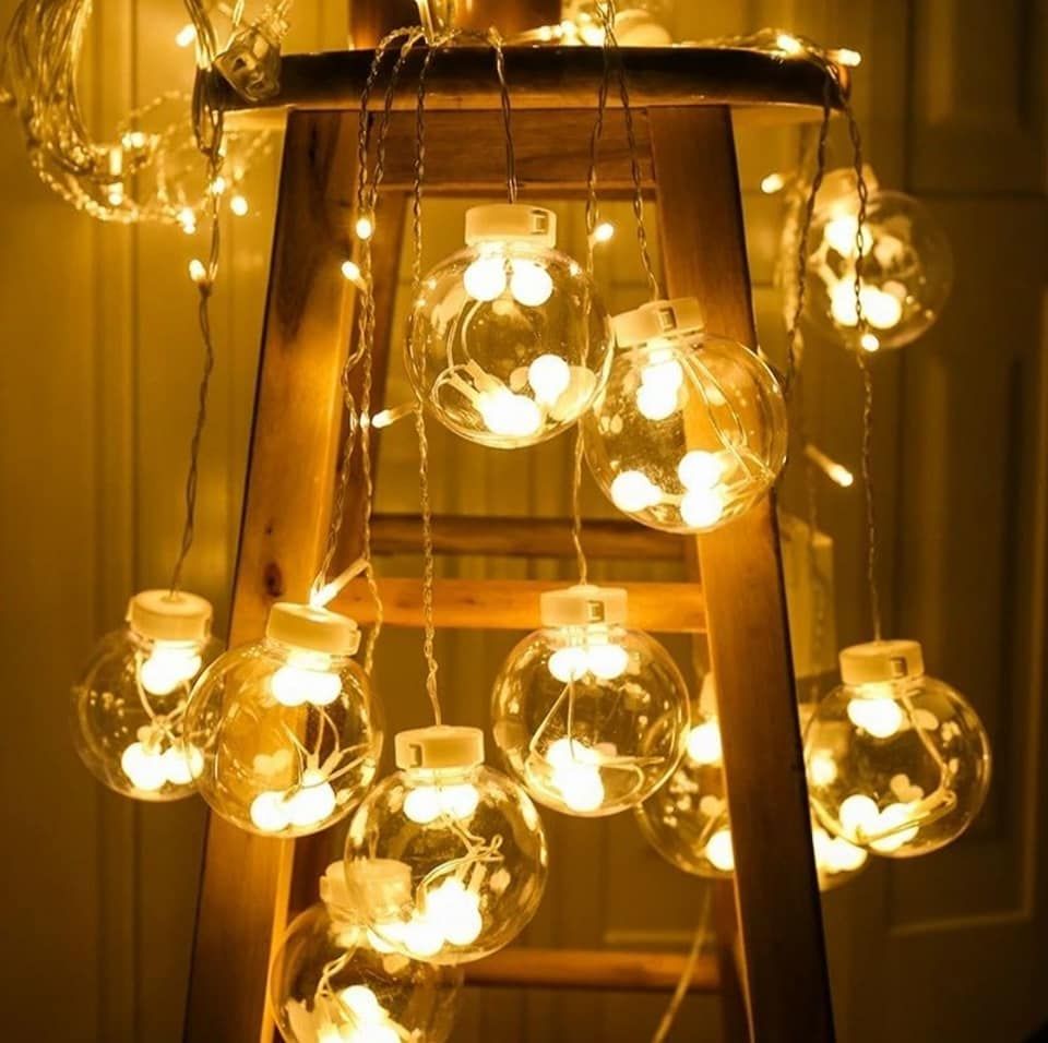 AKM Wish Ball LED Fairy Light for Curtains- 16 feet, 12 Wish Ball.