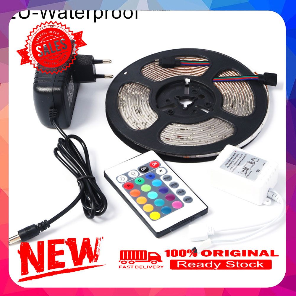 5m 12V Remote Control Waterproof RGB Color LED Strip Light Lamp TV Backlight