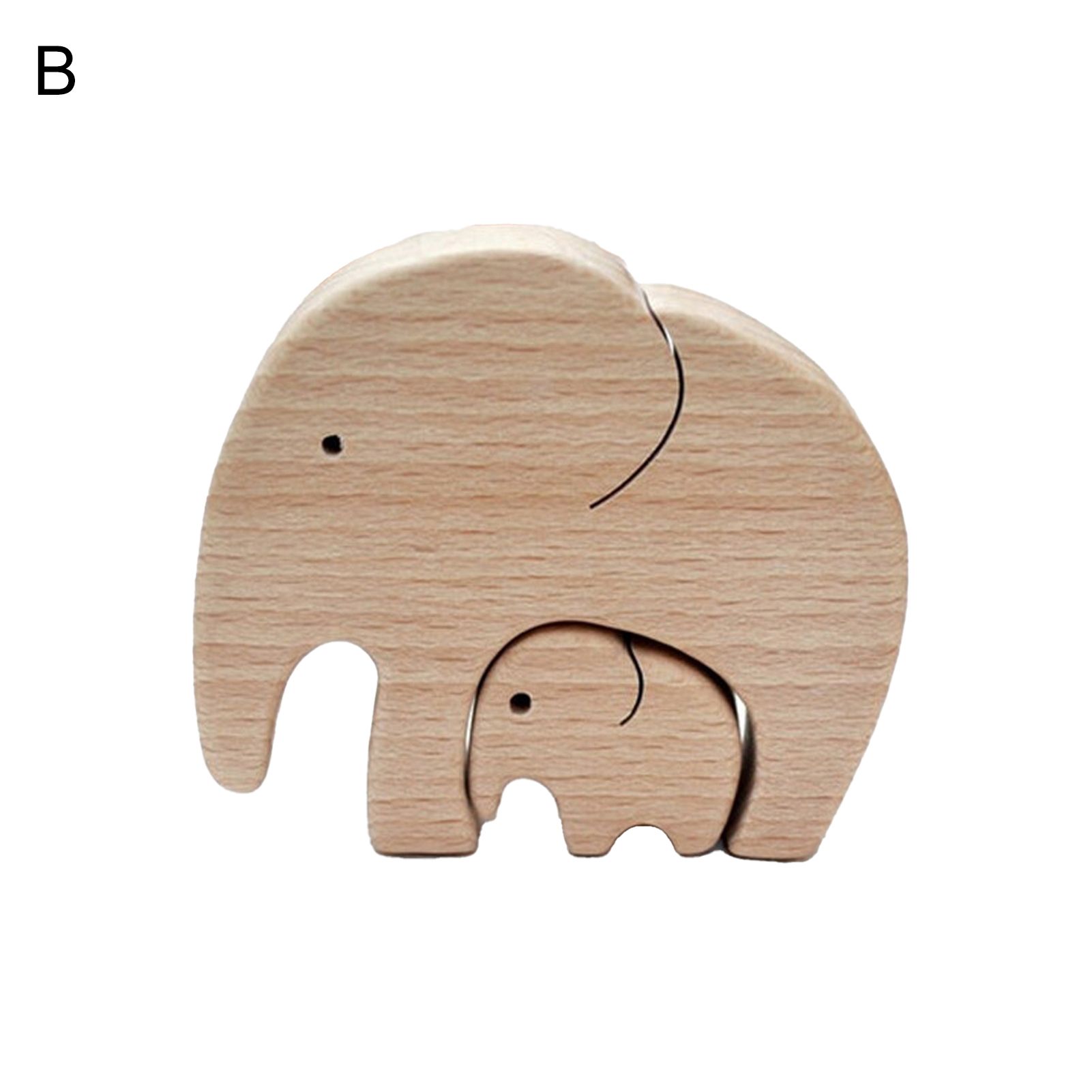 Elephant Figue Burrs-free Hand-Carved Elephant Motr Child Sculpture