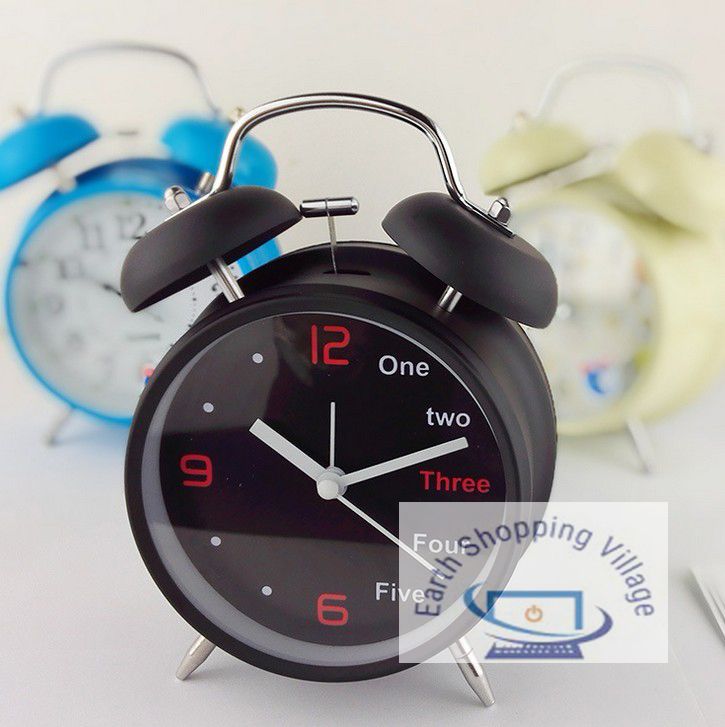 Full Body Metal Alarm Bed/Table Clock With Night View