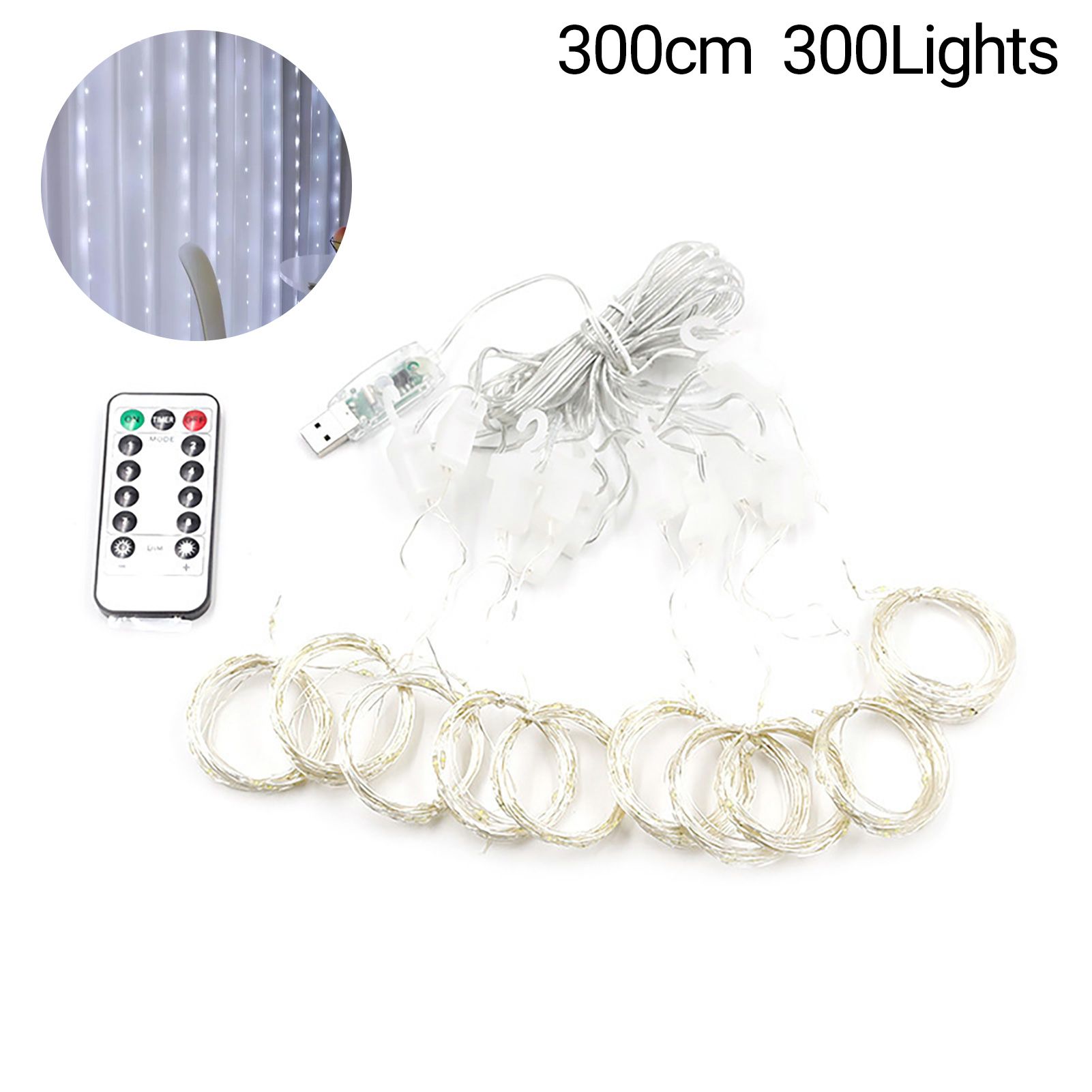 LED String Light Decorative Waterproof Remote Control LED Copper Wire Curtain Festoon String Lamp for Bedroom