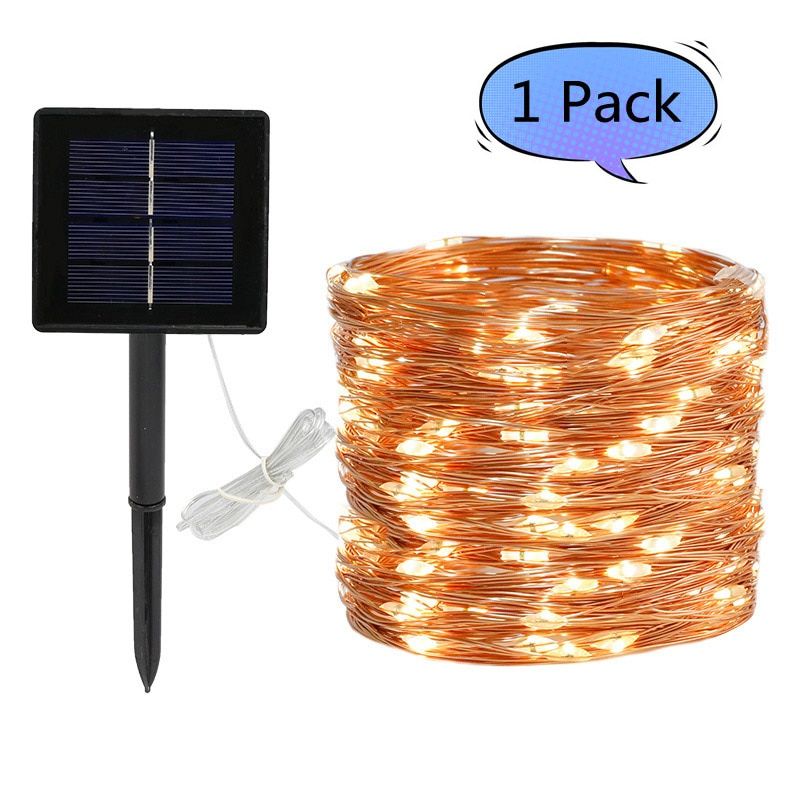 LED Solar String Lights 5M/10M/20M Outdoor Copper Wire Waterproof Fairy Lights for Christmas,Lawn,Garden,Wedding,Party(1/2Pack)--RGB - 1Pack--10M 100 LED