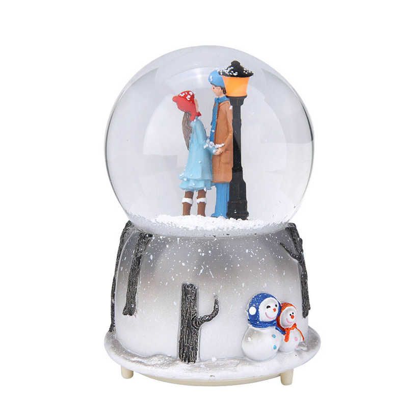 Novelty Night Light Musical Snow Music Box Desktop Ornament