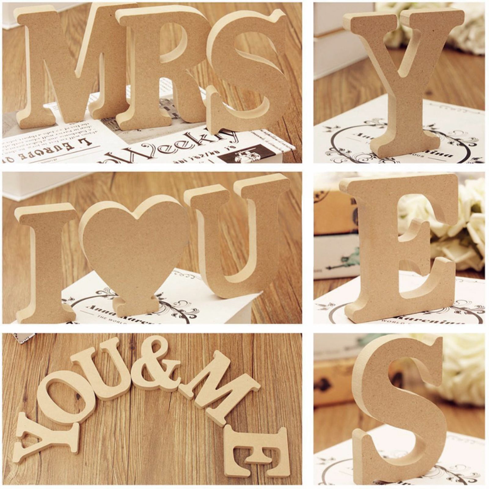 Handicraft Statue Lightweight Lovely English Letter Shape Statue Model